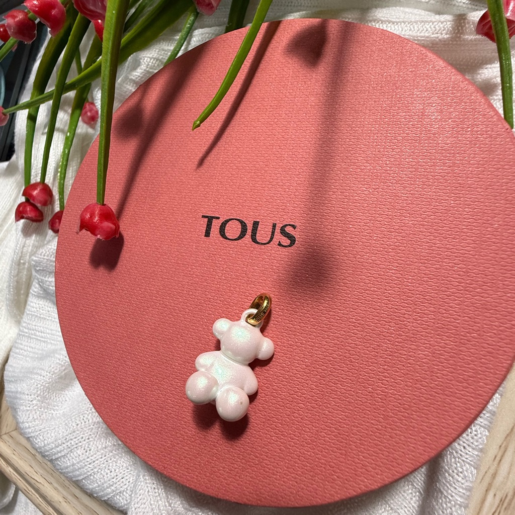 Firm Price New! Authentic Tous Blush Bear Charm With Gold Loop